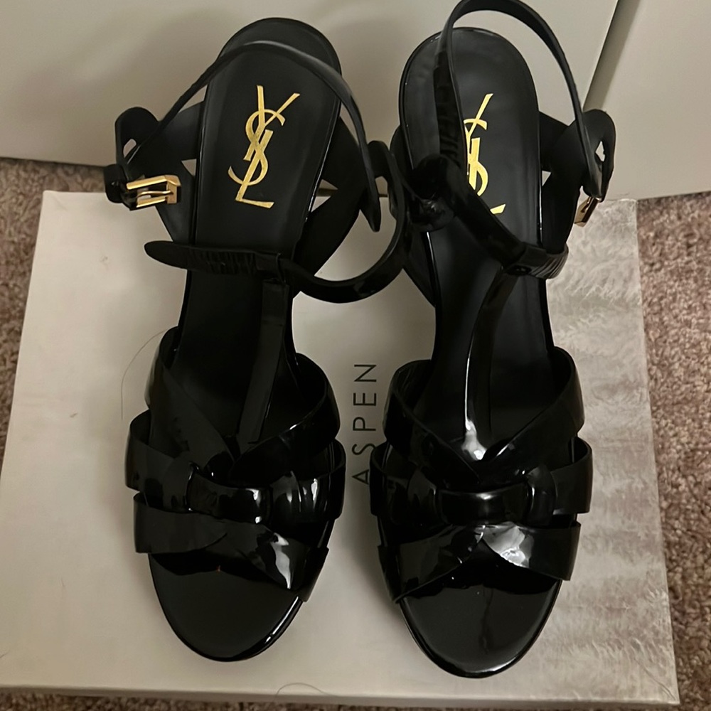 All black Ysl heels barely worn women’s size 40 authentic